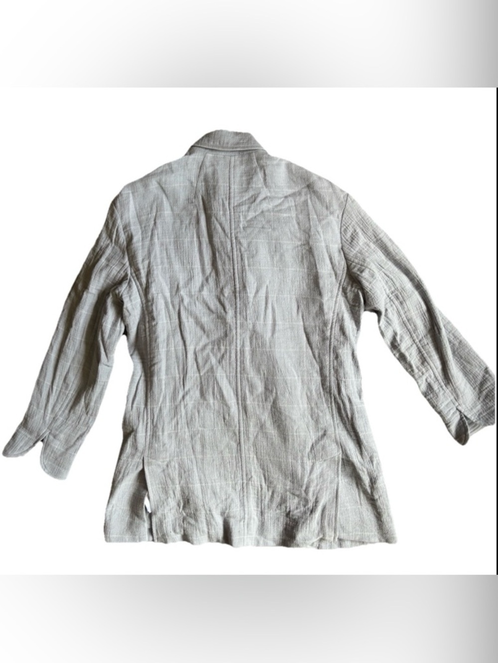 Madewell Larsen Cotton Linen Relaxed Oversized Windowpane Plaid Blazer Blue xs - Picture 2 of 8